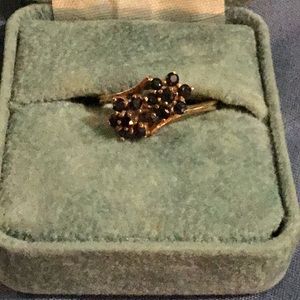 10kt gold and sapphire ring.